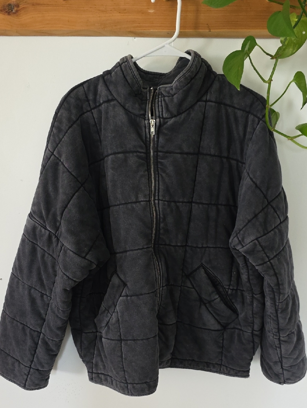 Forever 21 Gray Hooded Zip Sweatshirt